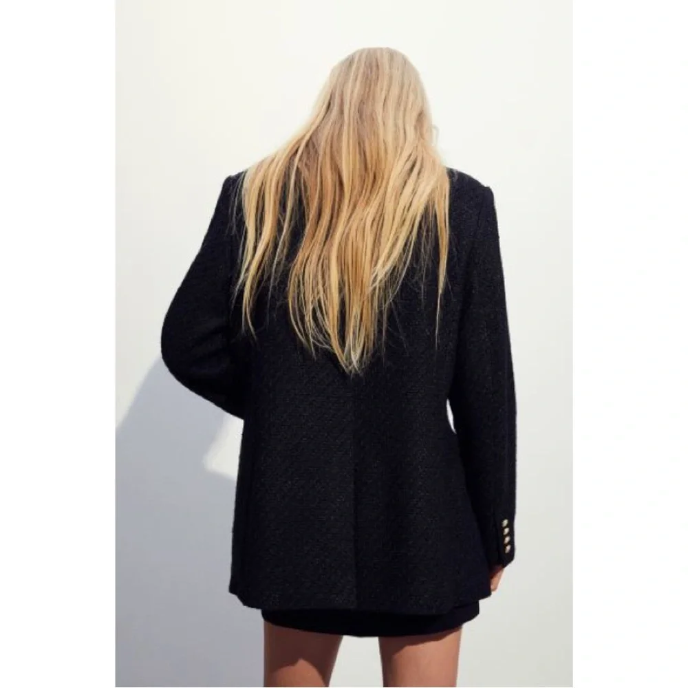 Black Textured Weave Jacket - Picture 6 of 8